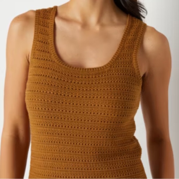 A.N.A. A NEW APPROACH ROYAL BROWN SLEEVELESS CROCHET MAXI DRESS **NWT** - Picture 3 of 12